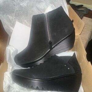 Skechers Black Wedge Ankle Boots